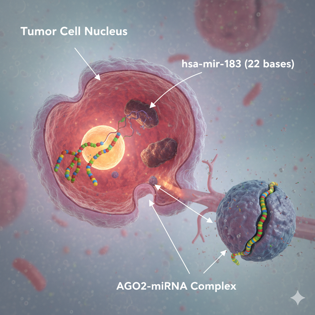 Illustration of hsa-miR-183 in tumor cells